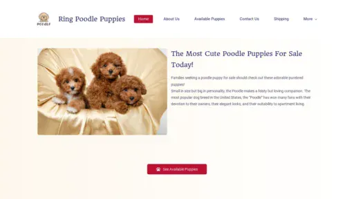 A screenshot of Ringpoodlepups.com