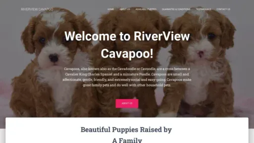 A screenshot of Riverviewcavapoopuppiesforsale.com