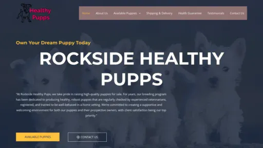 A screenshot of Rocksidehealthypups.com