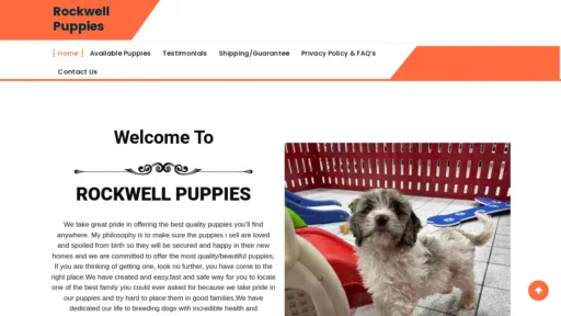 A screenshot of Rockwellpuppies.com