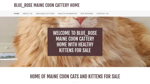 A screenshot of Rosemainecoonkittens.com