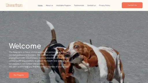 A screenshot of Roserianabassethound.shop