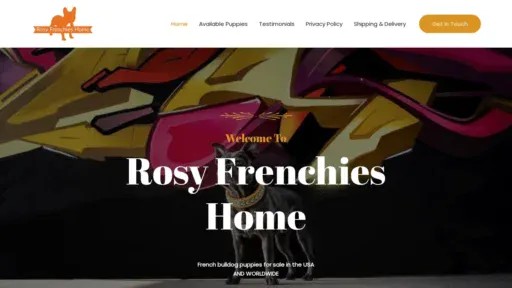 A screenshot of Rosyfrenchieshome.com