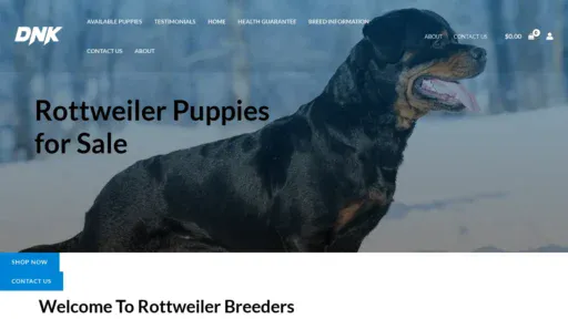 A screenshot of Rottweilerbreederhub.com