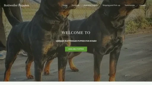 A screenshot of Rottweilersforhome.com