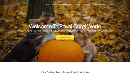 A screenshot of Royalcorgishome.com