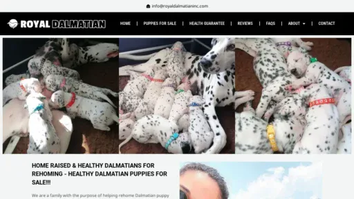 A screenshot of Royaldalmatianinc.com