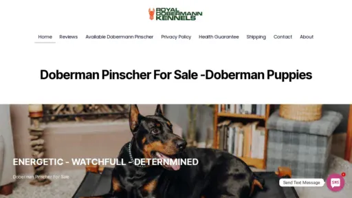 A screenshot of Royaldobermannkennelstn.com