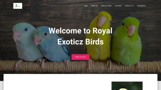 A screenshot of Royalexoticz.com