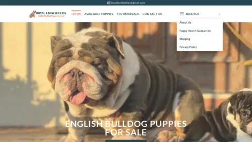 A screenshot of Royalfarmbullies.com