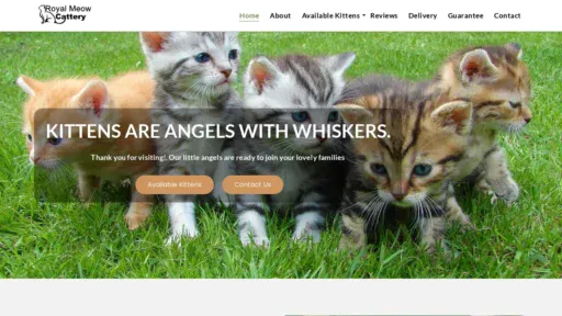 A screenshot of Royalkittenscattery.com