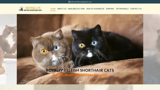 A screenshot of Royallybritishcattery.com