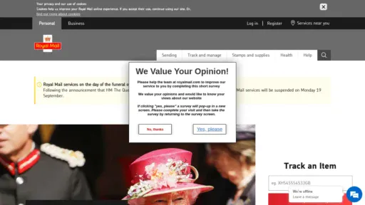 A screenshot of Royalmailsexpress.com