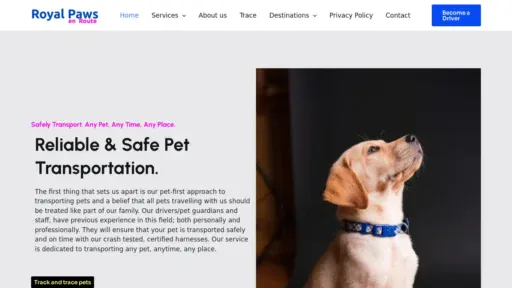 A screenshot of Royalpawsenroute.com