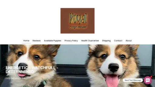A screenshot of Royalpembrokecorgis.com