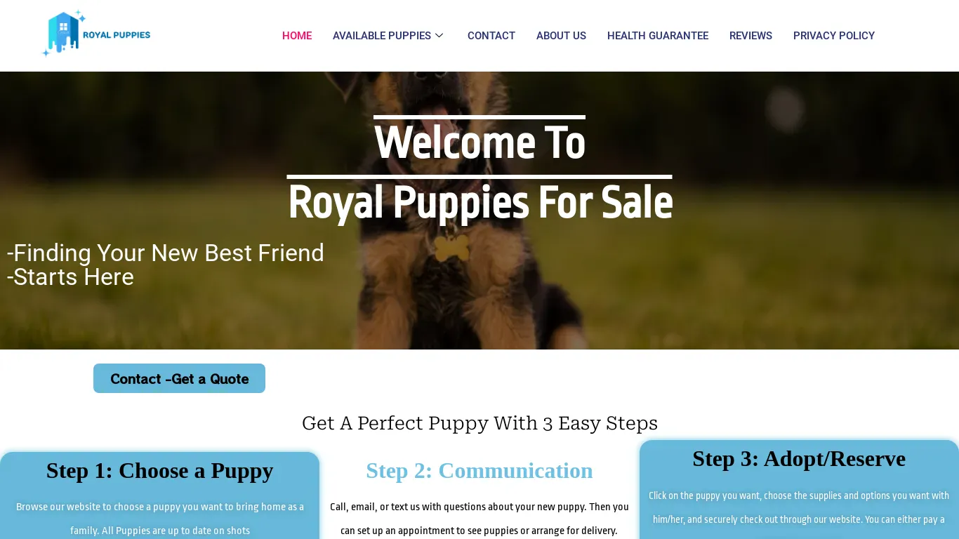 is royalpuppysale.com legit? screenshot