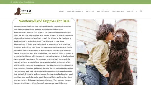 A screenshot of Royaltynewfoundland.com