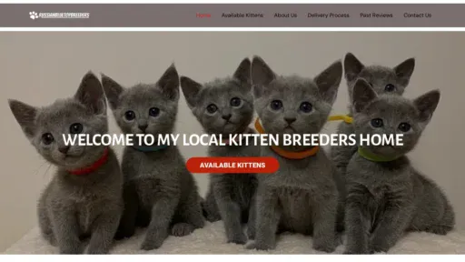 A screenshot of Russianbluetopbreeders.com