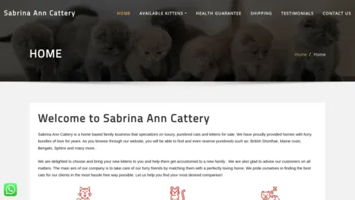 A screenshot of Sabrinaanncattery.com