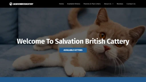A screenshot of Salvationbritishcattery.com