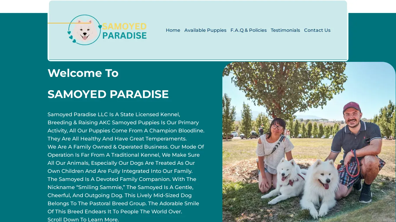 is Samoyed Paradise – Registered Samoyed Puppies legit? screenshot