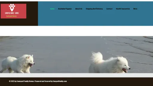 A screenshot of Samsamoyeds.com