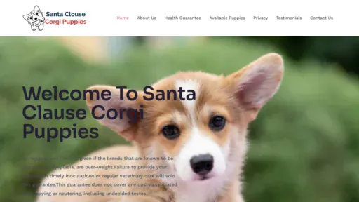 A screenshot of Santaclousecorgipups.com