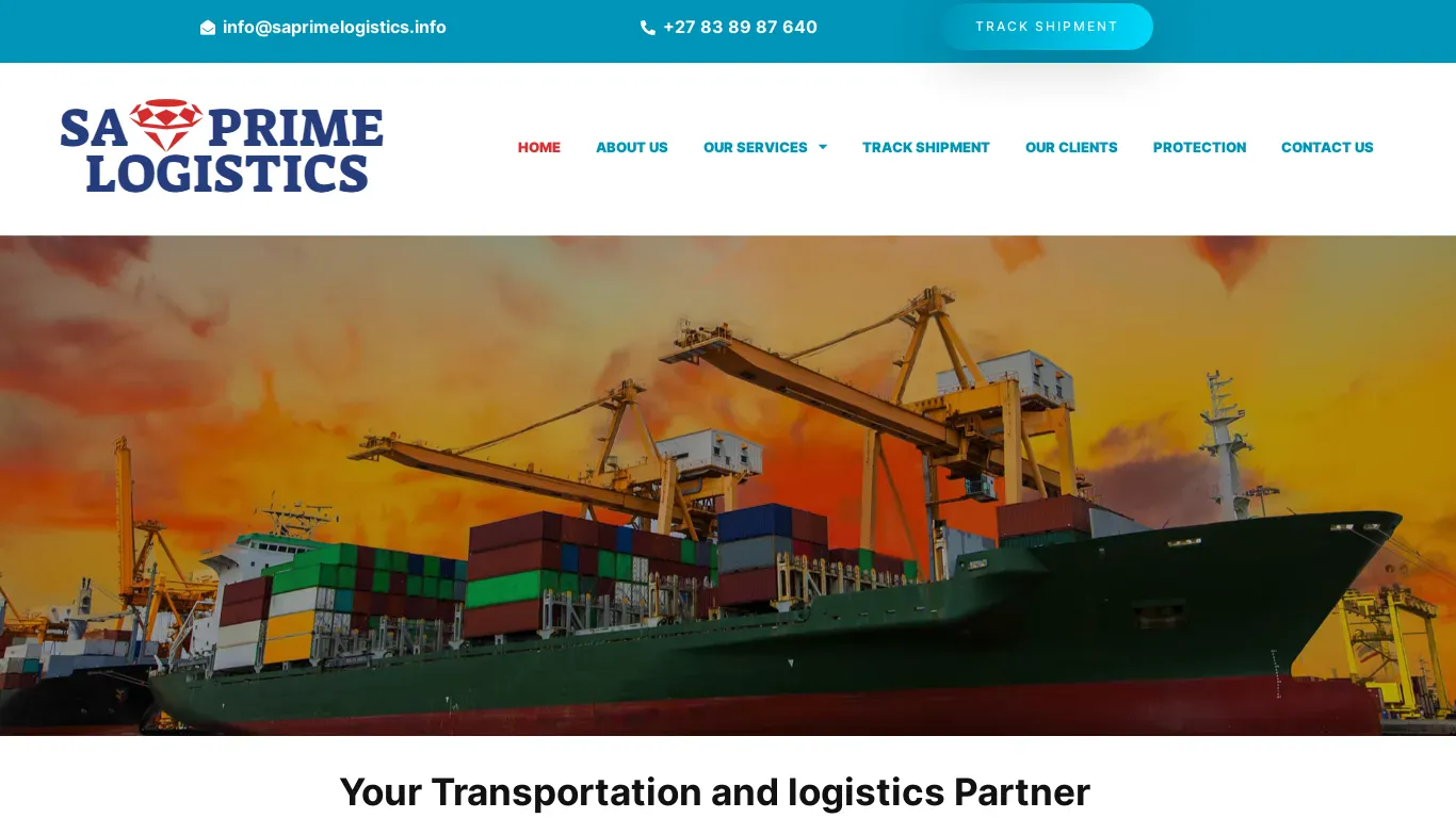 A screenshot of Saprimelogistics.info