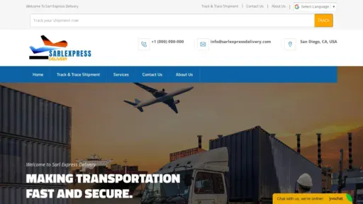A screenshot of Sarlexpressdelivery.com