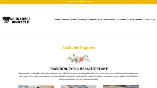 A screenshot of Schnauzerpinacle.com