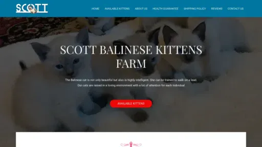 A screenshot of Scottbalinesekittensfarm.com