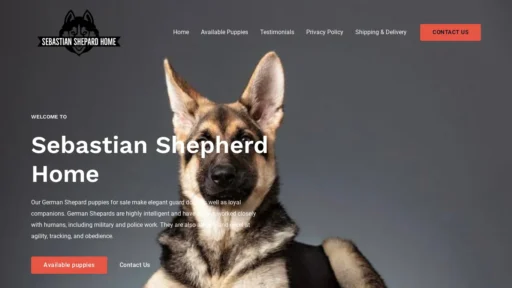 A screenshot of Sebastianshepherds.com