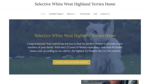 A screenshot of Selectivewhitewesthighlandterrieshome.com