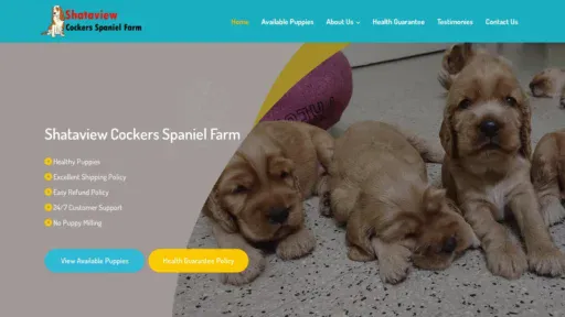 A screenshot of Shataviewcockersspaniel.com