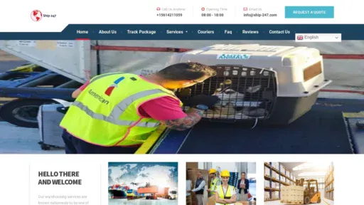 A screenshot of Ship-247.com