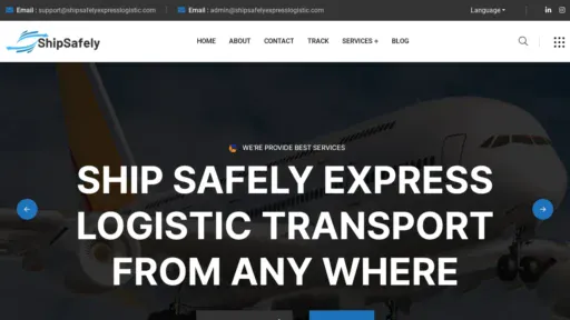 A screenshot of Shipsafelyexpresslogistic.com