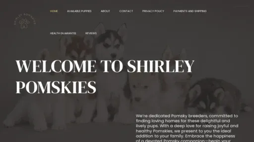 A screenshot of Shirleypomkies.com