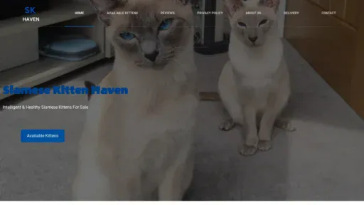 A screenshot of Siamesekittenhaven.com
