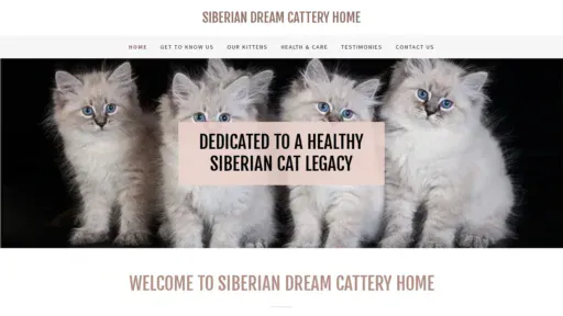 A screenshot of Siberiandreamcattery.com
