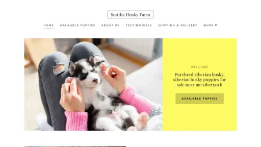 A screenshot of Siberianhuskypuppiesforsalenearme.com