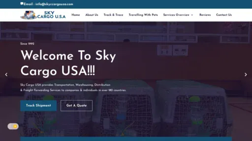 A screenshot of Skyccargousa.com