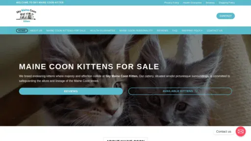 A screenshot of Skymainecoonkitten.com