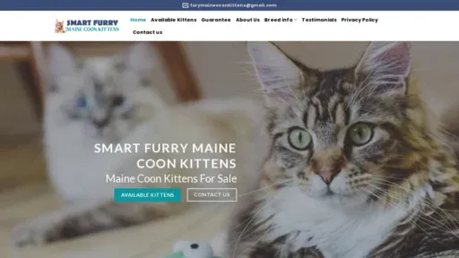A screenshot of Smartfurrymainecoonkittens.com