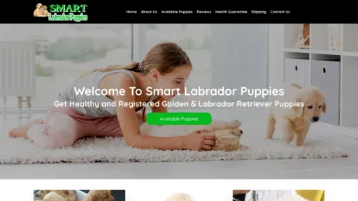 A screenshot of Smartlabradorepuppies.com