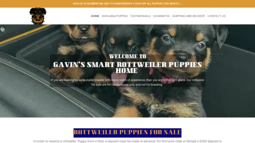 A screenshot of Smartrotpuppshome.com