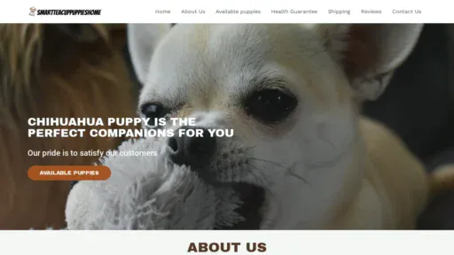 A screenshot of Smartteacuppuppieshome.com