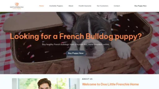A screenshot of Smithfrenchbulldogshome.com
