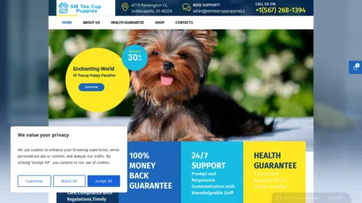 A screenshot of Smteacuppuppies.com