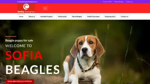 A screenshot of Sofiasbeagles.com