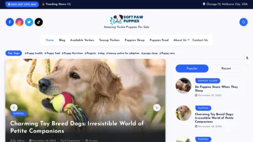 A screenshot of Softpawpuppies.net